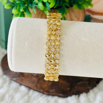 Gavriella Hexogonal Cuff Bracelet-Lydieannejewelry