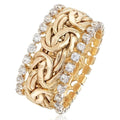 Vintage Golden Braided Zirconia Ring