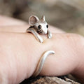 Adjustable Mice Ring in Silver 925