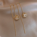 Dangling Sphere Earrings in Gold