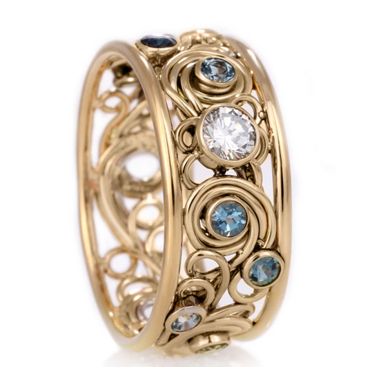 Vintage Hollow Colorful Zirconia Ring-Lydieannejewelry