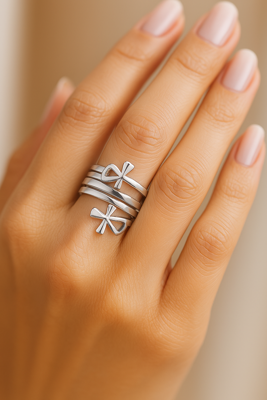 Silver Wrapped Religious Ring-Lydieannejewelry