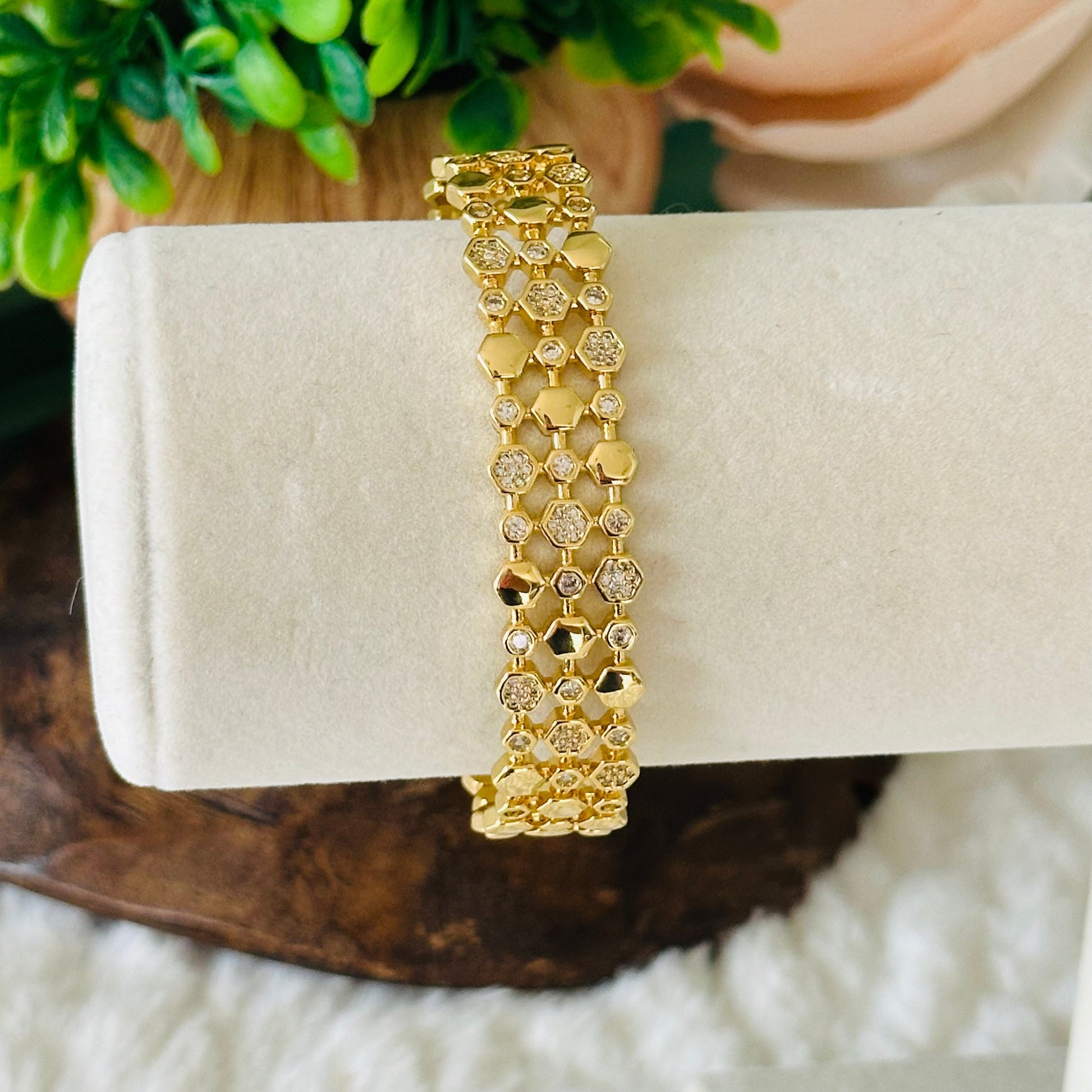 Gavriella Hexogonal Cuff Bracelet-Lydieannejewelry