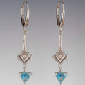 Vintage Blue Zirconia Arrow Earrings