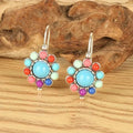 Multicoloured Turquoise Round Earrings