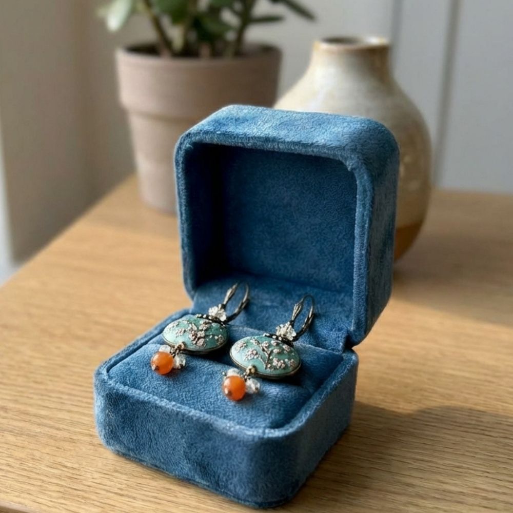 Vintage Green Blossom Earrings