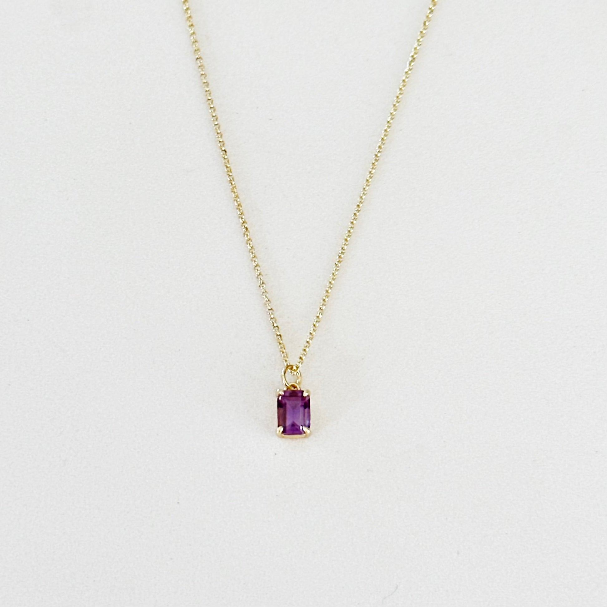 Violetta Amethyst Baguette Necklace-Lydieannejewelry