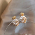 Tropical Pineapple and Pearl Encrusted Earrings
