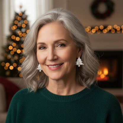 Vintage Christmas Tree Sparkling Earrings
