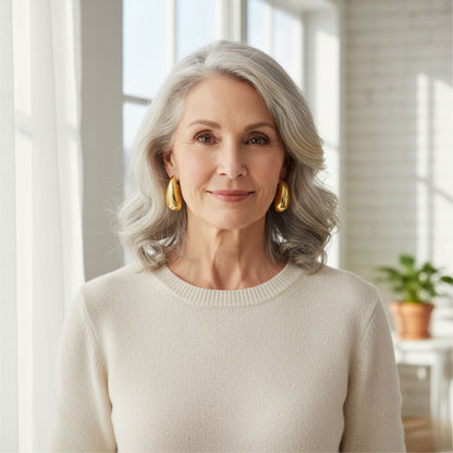 Elegant Gold Water Drop Glossy Earrings