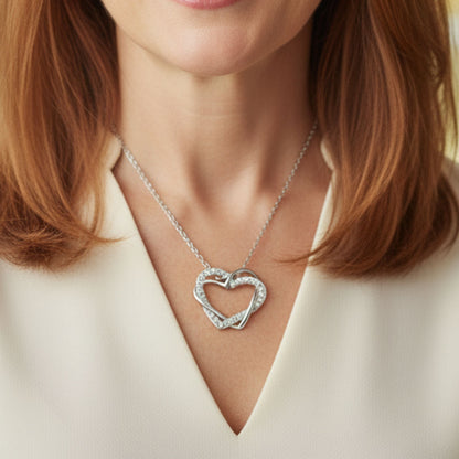 Diamond Heart Necklace and Earrings