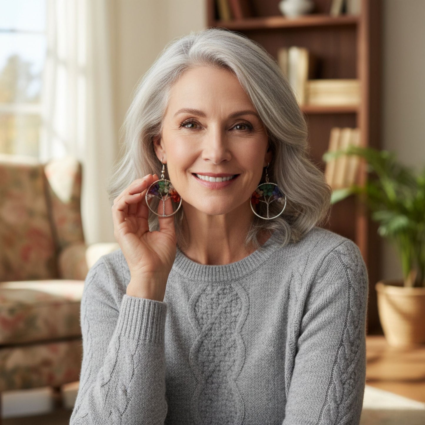 Natural Crystal Wishing Tree Earrings