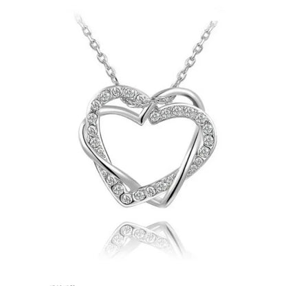 Diamond Heart Necklace and Earrings
