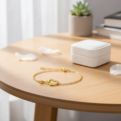 Retro Gold & Silver Heart Bracelet