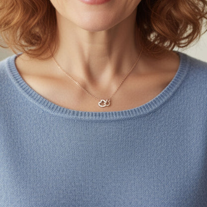 Love Necklace Temperament Double Peach Heart