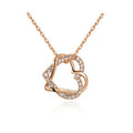 Diamond Heart Necklace and Earrings