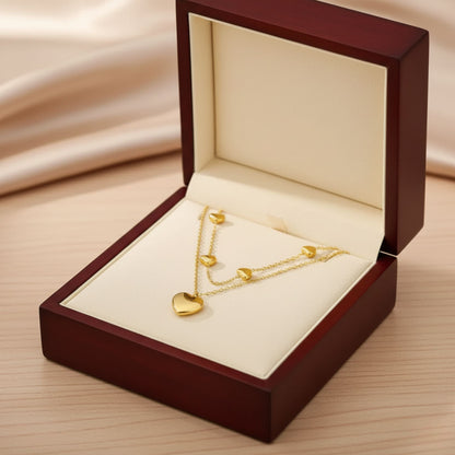 Multilayer Heart Pendant Necklace