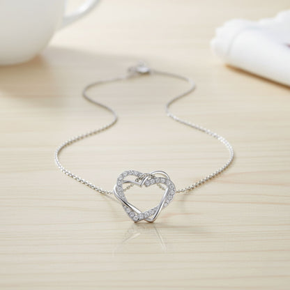 Diamond Heart Necklace and Earrings