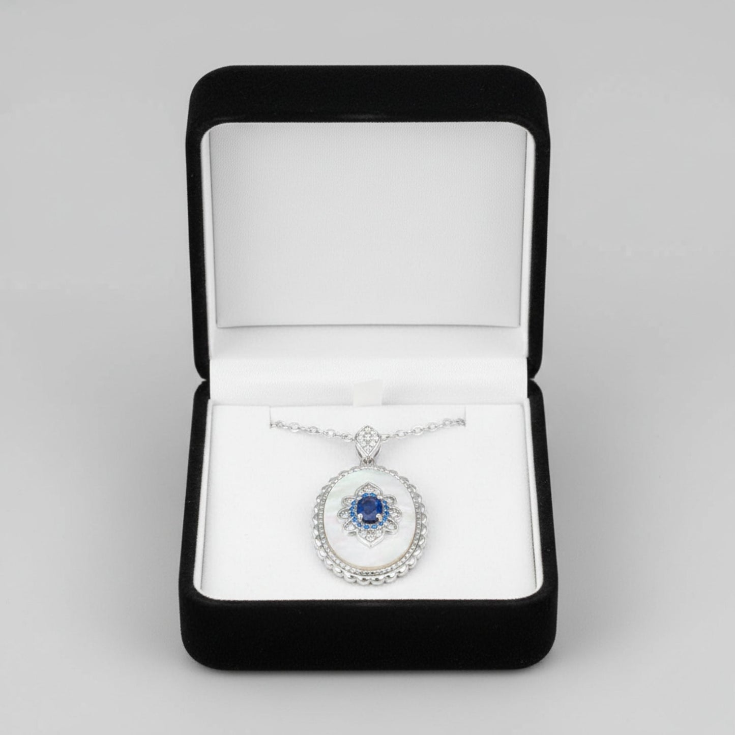 Luxury Sapphire & Diamond Pendant Necklace