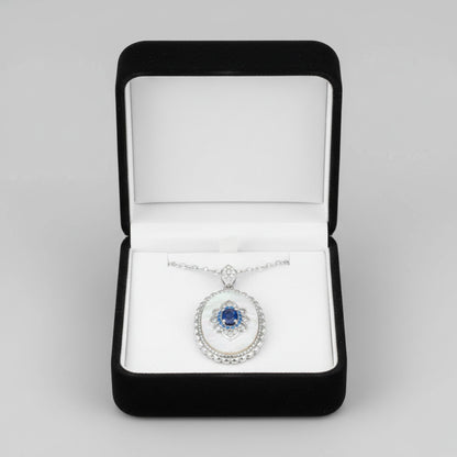 Luxury Sapphire & Diamond Pendant Necklace