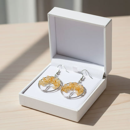 Natural Crystal Wishing Tree Earrings