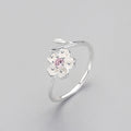 Adjustable Silver Flower Ring