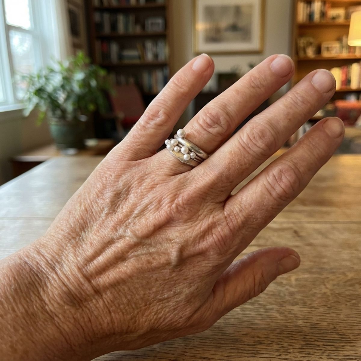 Vintage Silver & Pearl Ring