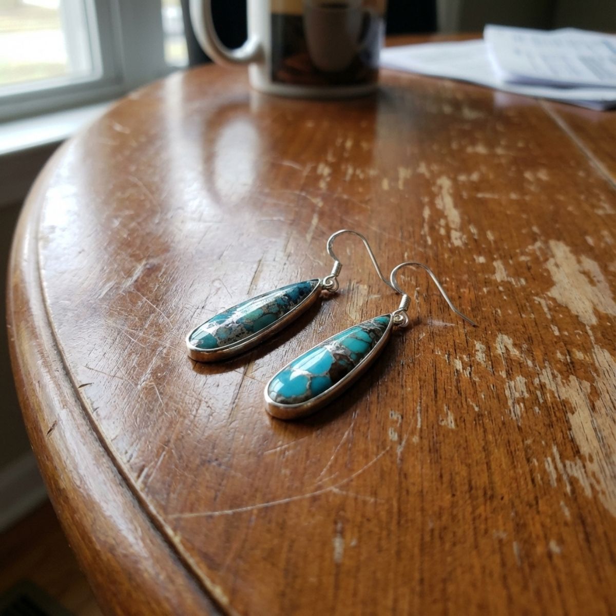 Vintage Natural Stone Dangling Drop Earrings