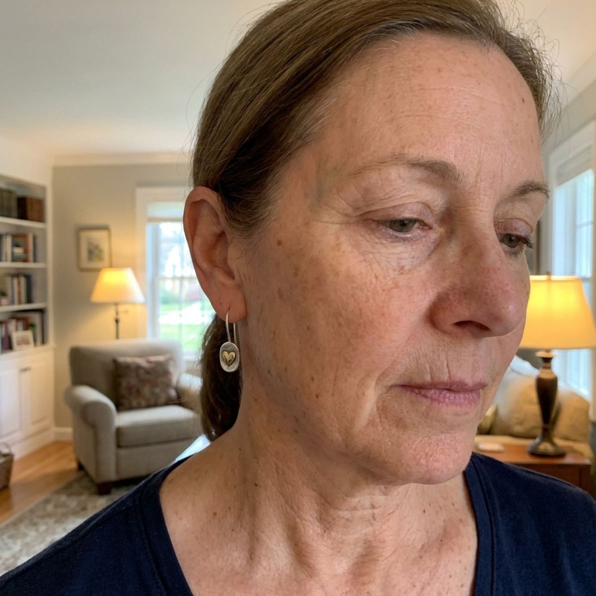 Vintage Gold Inlaid Heart Earrings