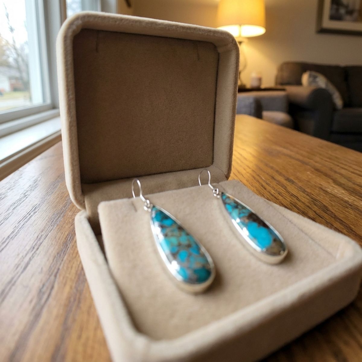 Vintage Natural Stone Dangling Drop Earrings