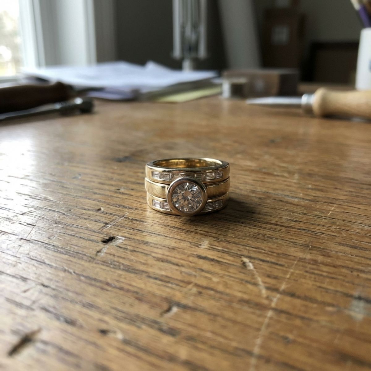 Vintage Layered Glass Ring