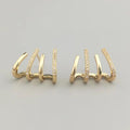 Nut Earrings with Zircons in Gold and Silver