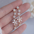 Romantic Earrings with Zirconia in Gold