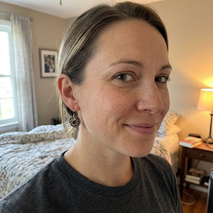Vintage Golden & Grey Stones Earrings