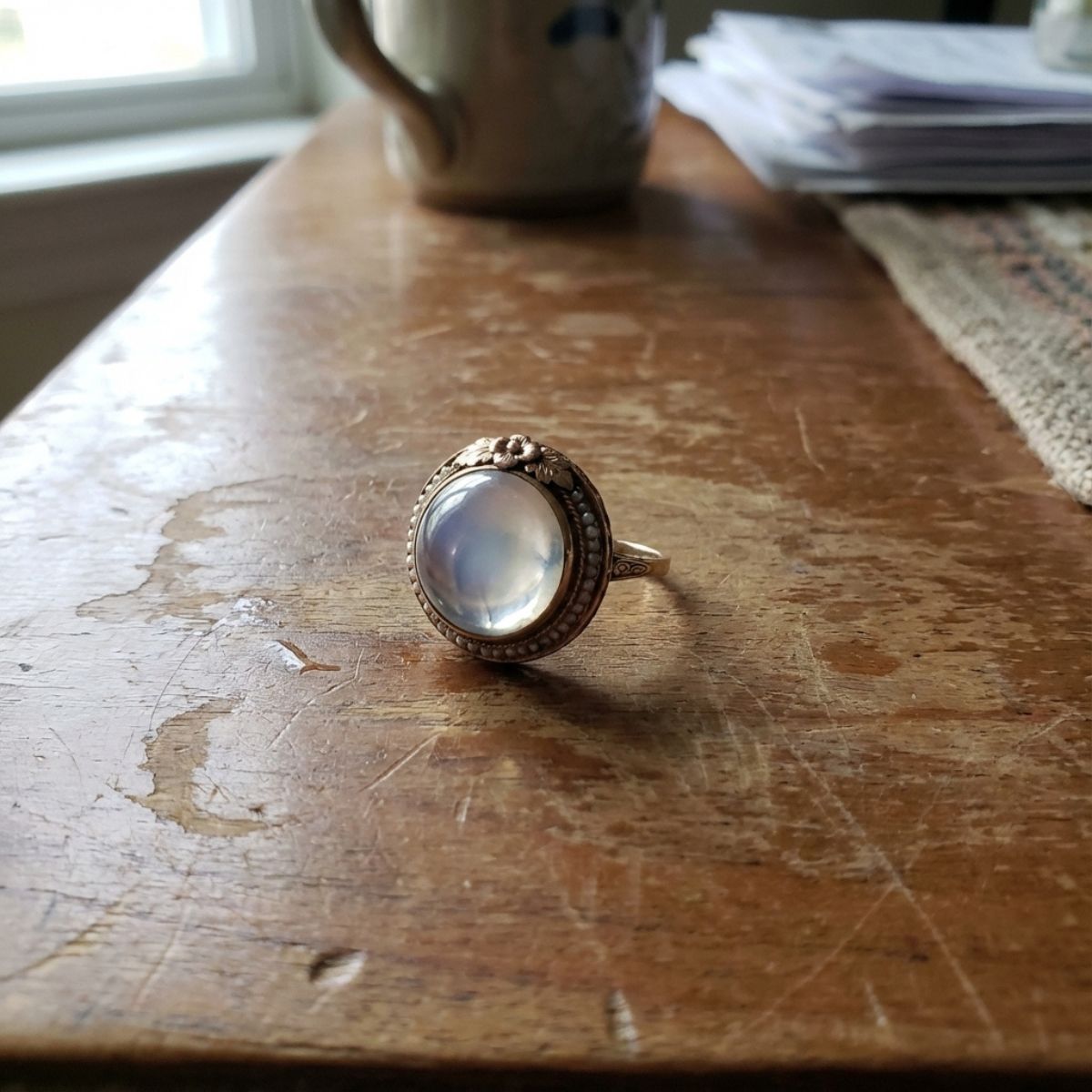 Vintage Rounded Moonstone Ring