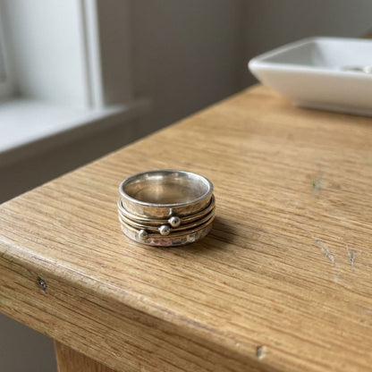 Vintage Gold Layered Silver Ring