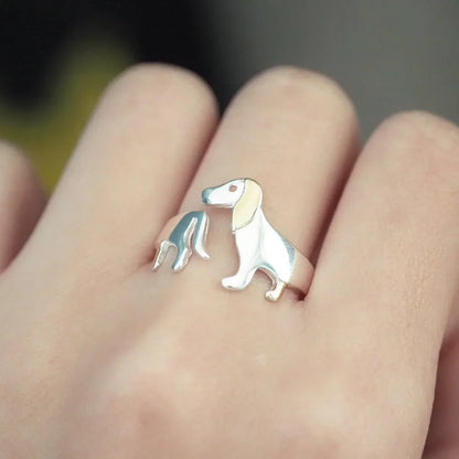 925 Sterling Silver Dachshund Ring – Adjustable Fit