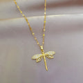 Crystal Gold Dragonfly Necklace