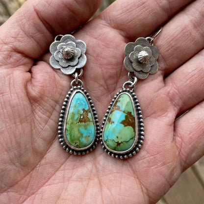 Vintage Old Turquoise Stone Earrings