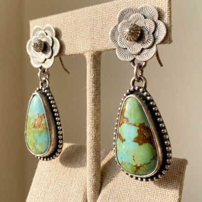Vintage Old Turquoise Stone Earrings