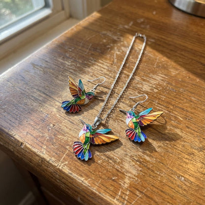 Beautiful Hummingbird Necklace with Bonus Earrings – Limited Time Offer