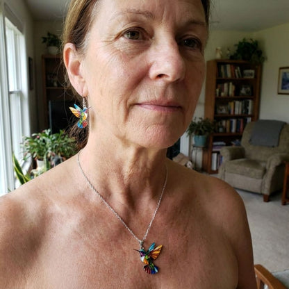 Beautiful Hummingbird Necklace with Bonus Earrings – Limited Time Offer