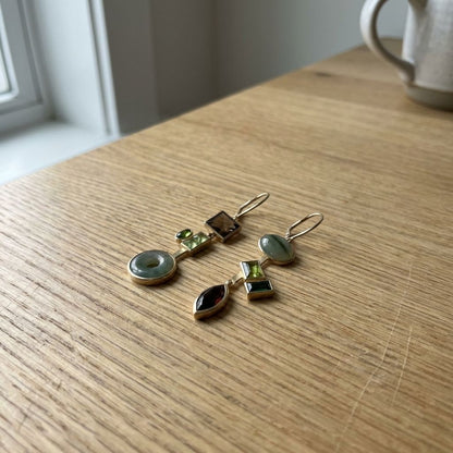 Vintage Dangling Crystal Forest Earrings