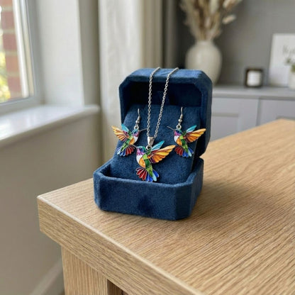 Beautiful Hummingbird Necklace with Bonus Earrings – Limited Time Offer