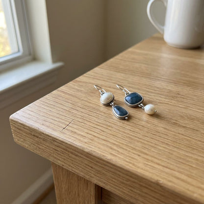 Vintage Natural Blue Stone Earrings