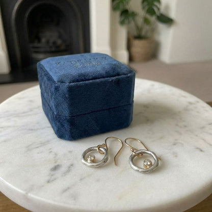 Vintage Gold & Silver Zirconia Earrings
