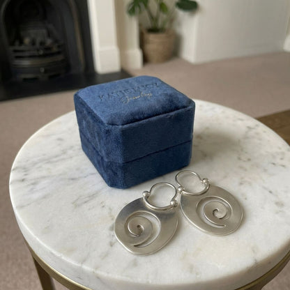 Vintage Irregular Form Silver Earrings