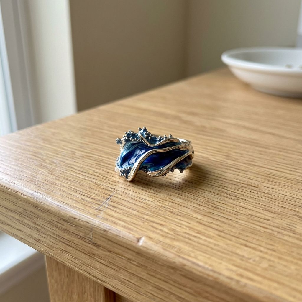 Vintage Golden Ocean Wavy Ring
