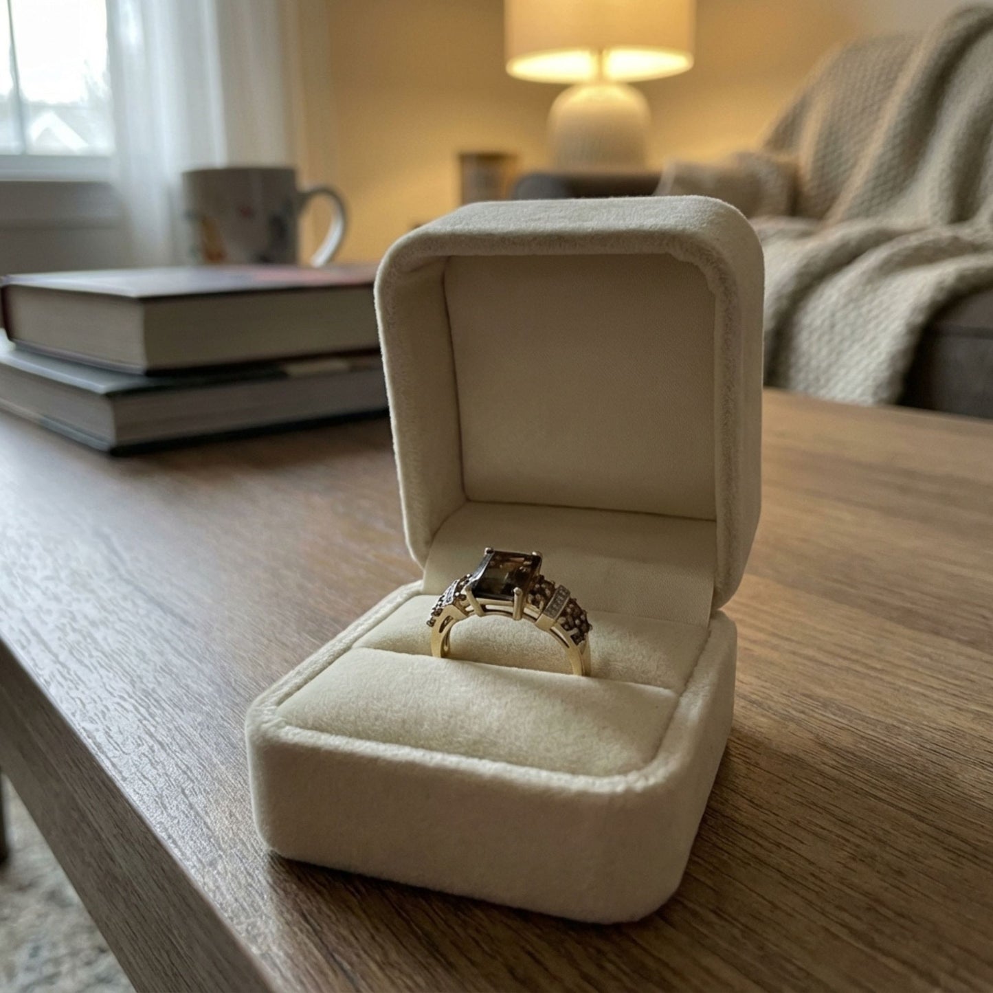 Vintage Brown Crystal and Gold Ring