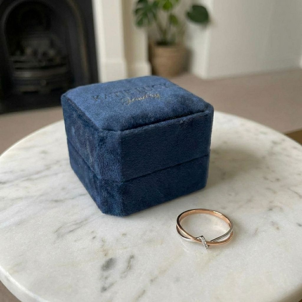 Rose Gold Silver Criss-Cross Ring